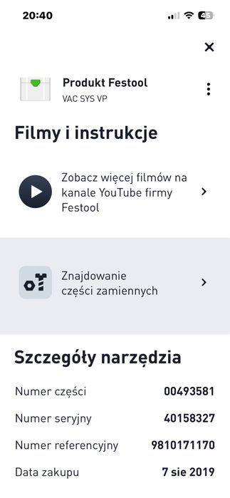 Festool Vac sys Zestaw próżniowy Jednostka mocująca