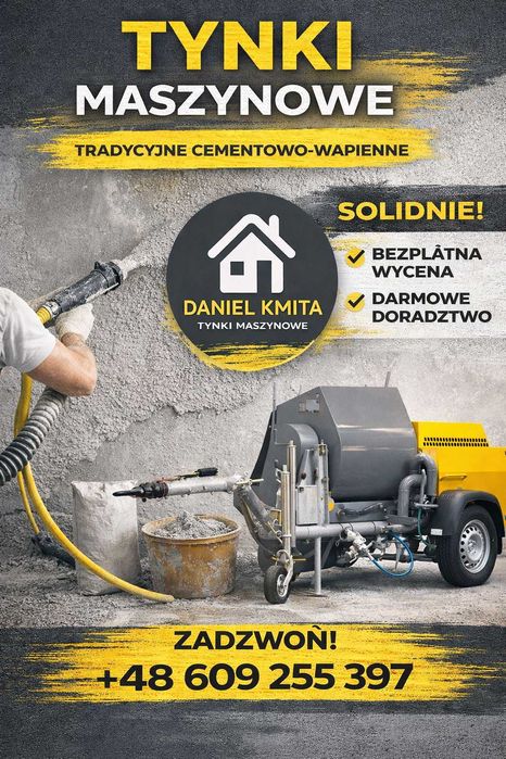 TYNKI MASZYNOWE - Konin, Koło, Kłodawa, Dąbie, Kościelec, Grabów