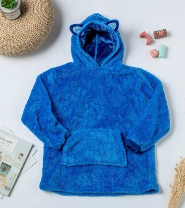 Дитячий плед-толстовка Huggle Hoodie «Морський бриз» (синій)