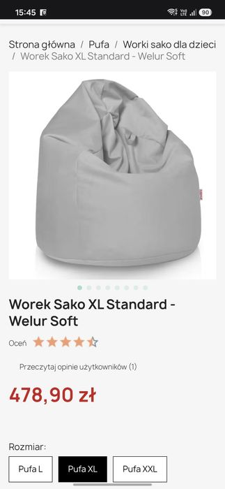 Pufa xl italpouf szara ekoskora
