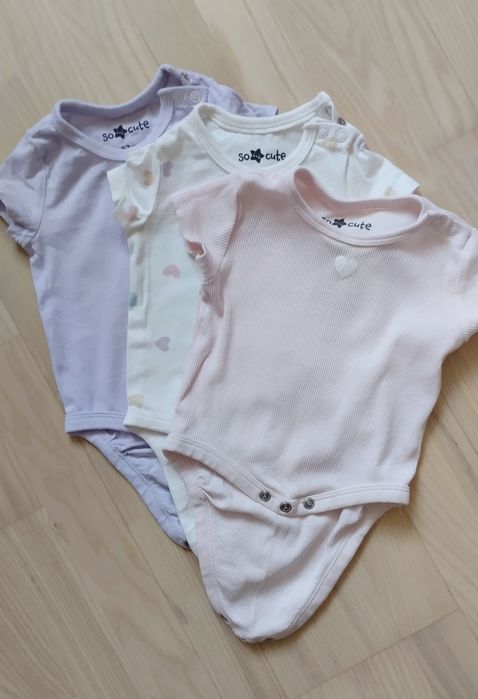Zestaw 3 szt body roz 62, nowe