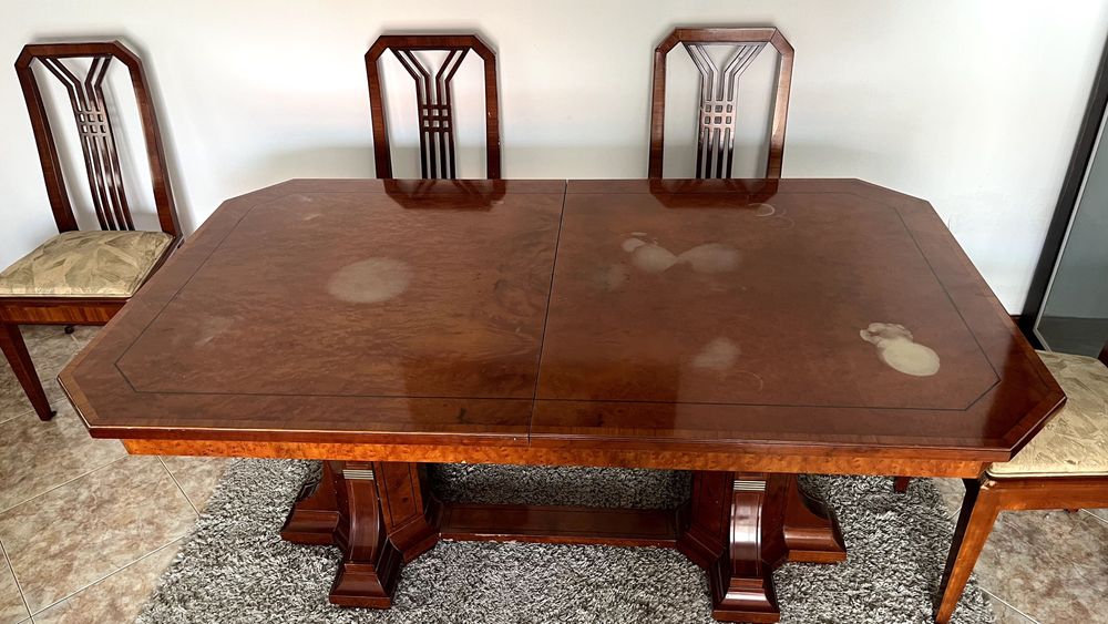 Conjunto Mesa de Jantar Extensível + 6 Cadeiras