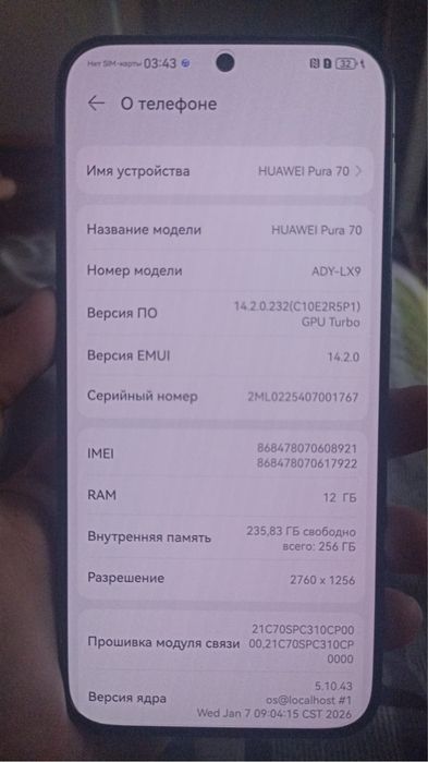 Huawei Pura 70 256 ГБ/12 ГБ