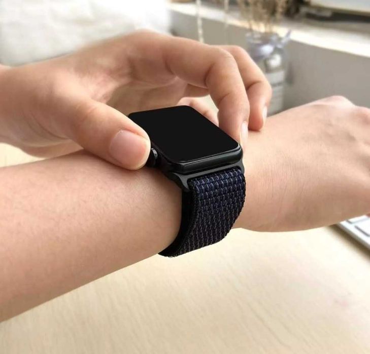 Pasek kompatybilny z Apple Watch 38 / 40 mm nylon czarny strap