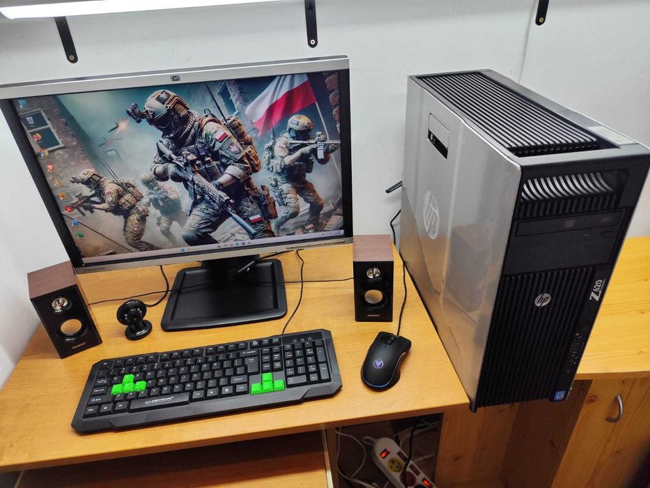Komputer gamingowy.HP Z620.8-12rdzeni,128GB RAM+RX580 8GB+monitor+akce