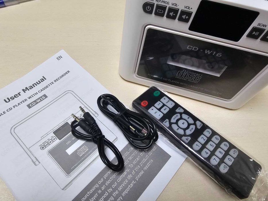 Портативний програвач CD-дисків Portable CD-W16 BT/касети/CD