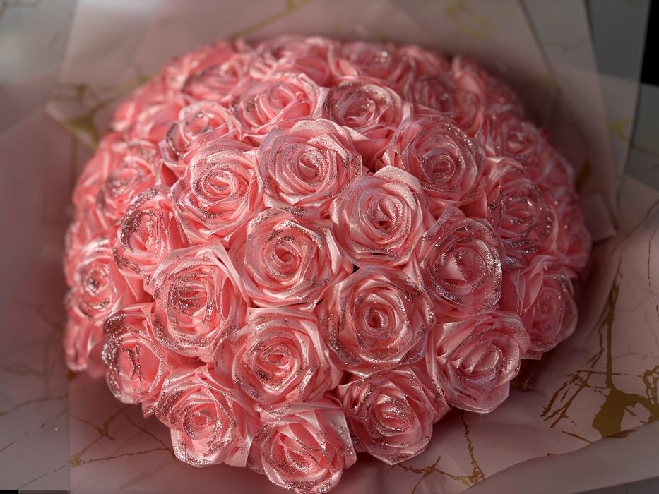 «Атласні троянди ручної роботи – подарунок та декор»