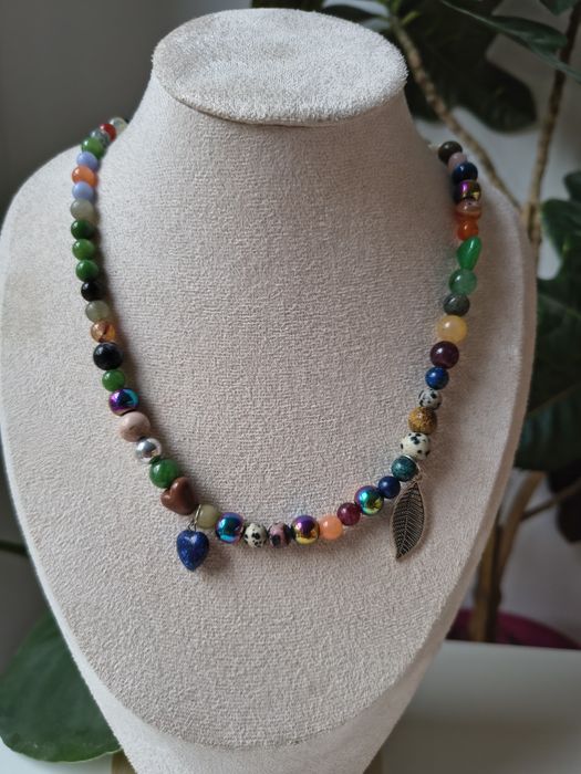Kolorowy naszyjnik kamienie naturalne