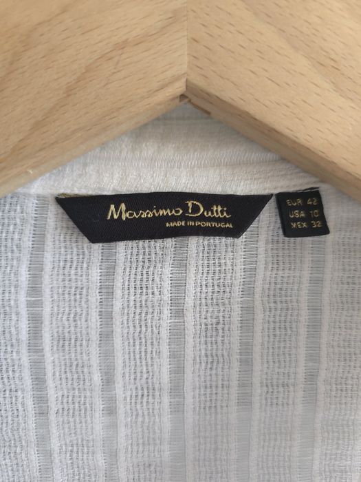 Koszula lniana Massimo Dutti r.42 biała przewiewna