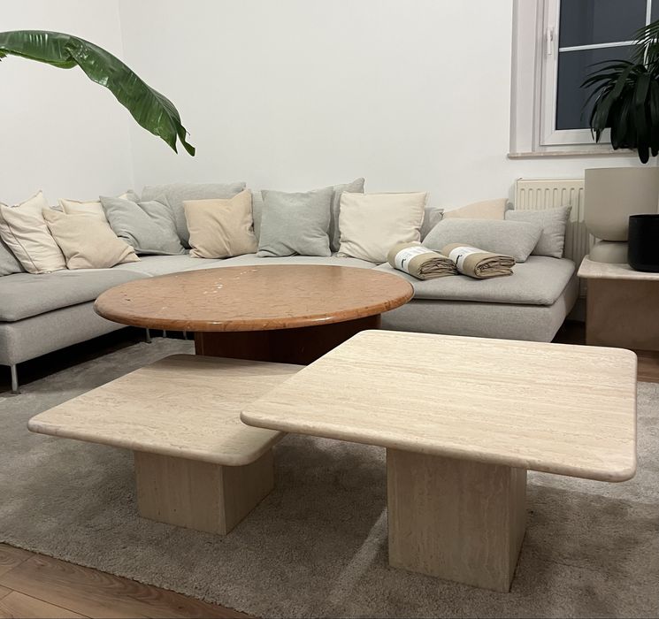 Stolik ława stół kamień trawertyn marmur kamienny kawowy naturalny