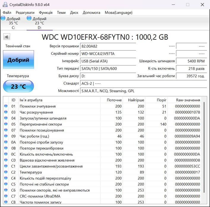жорсткий диск HDD 2.0TB WD sata 128mb WD2004FBYZ 1.0TB 54 mb WD10efrx