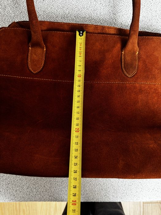 Torebka zamszowa, Suede Tote Bag, brązowa