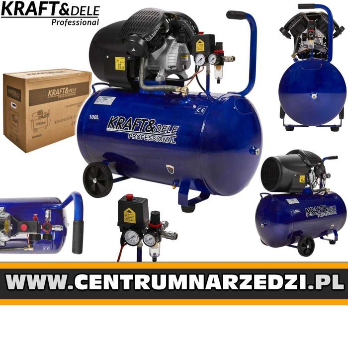 KRAFT&DELE Kompresor Olejowy 100l Sprężarka 3kw 8 Bar 320l/min KD4065