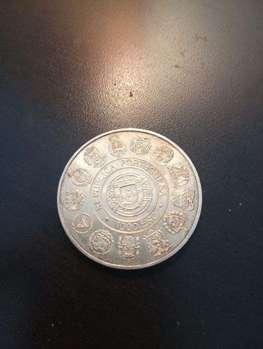 1000 escudos -two worlds 500 years Discovery of America Portugal 1992*