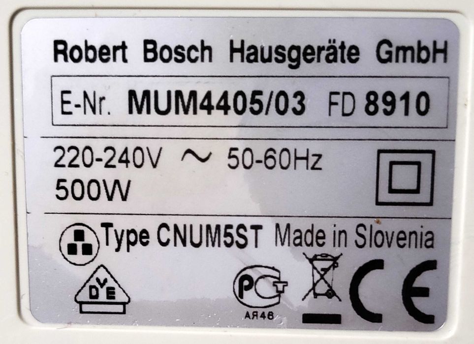 Silnik Bosch ProfiMixx 44 (MUM4) – 500W | cztery prędkości, reduktor