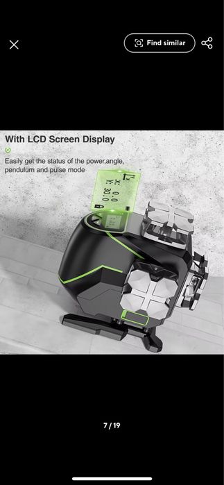 Laser 360° Huepar S04CG verde 2 linhas horizontais 2 linhas verticais