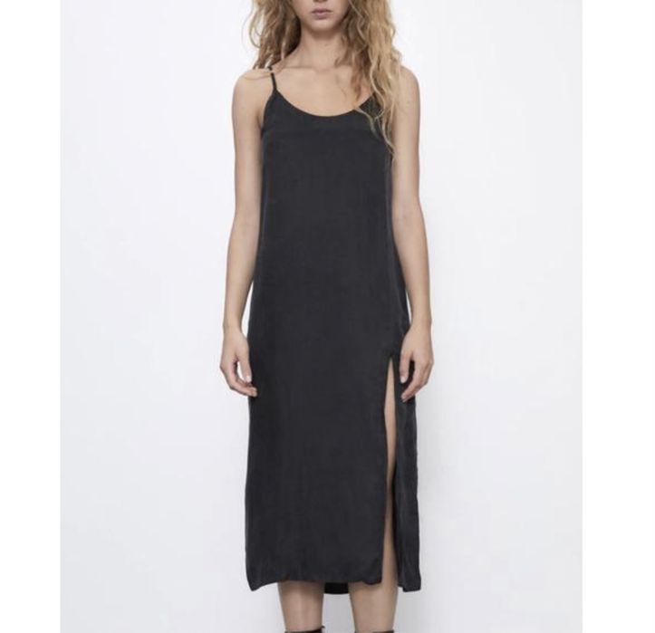 Женский летний черный лофт сарафан Zara Xs оригинал платье