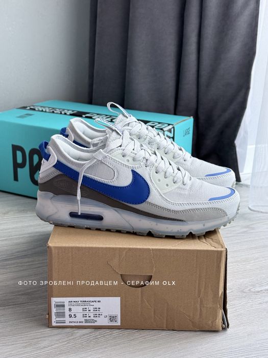 Оригинал Nike Air Max Terrascape 90 Pure Platinum Hyper Royal Наложка!