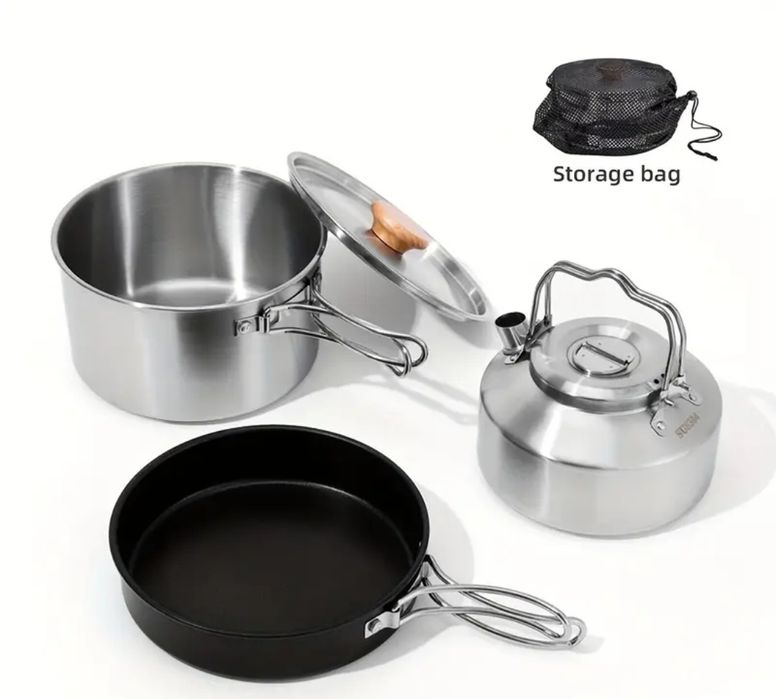 Набор туристической посуды 3в1 нержавейка