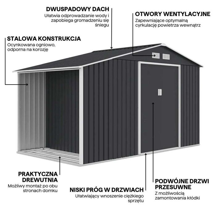 Domek narzędziowy  342 x 191 cm OKAZJA