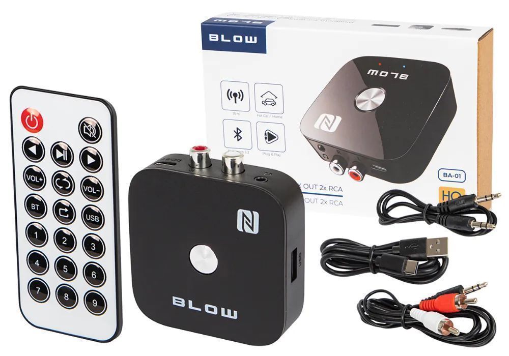 Transmiter adapter Bluetooth AUX OUT Blow BA-01 + pilot 74-198#