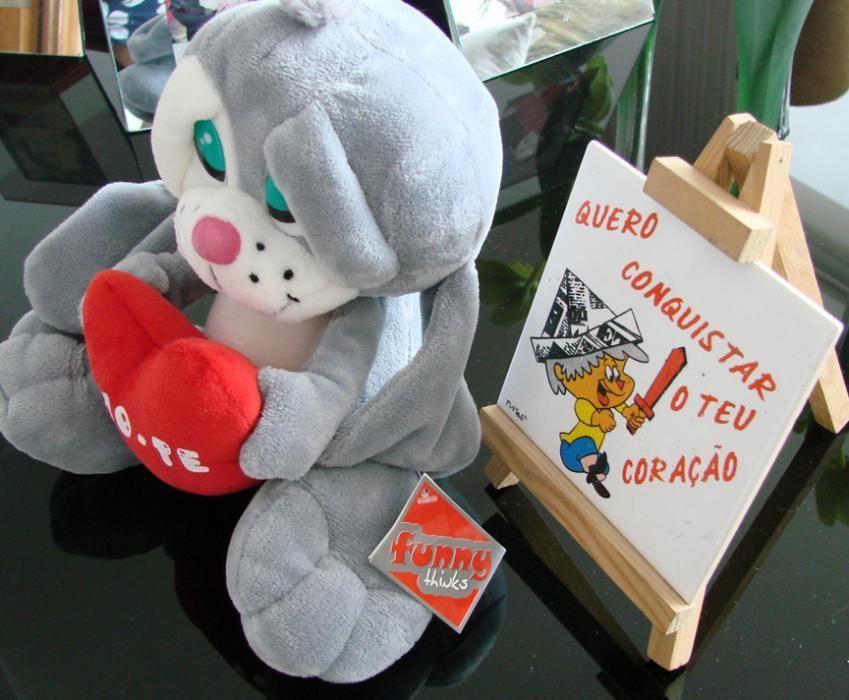 Peluche "amo-te" coração amor + azulejo
