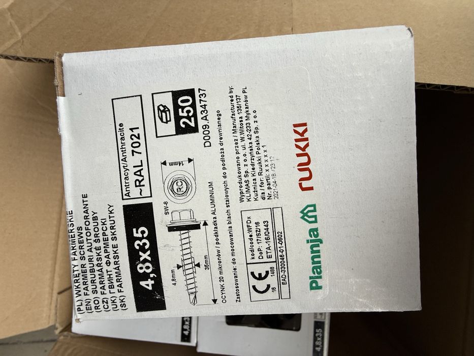 Wkrety farmerskie antracyt 4.8x35