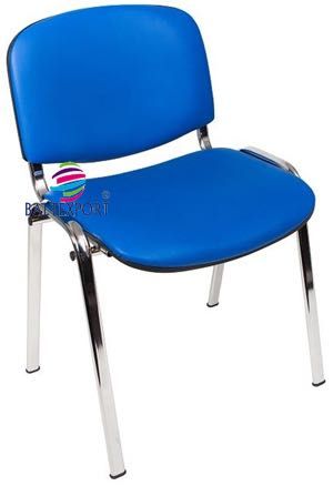 Cadeira 4 Pés Fixa Visitante Pele Sintetica / Tecido ESTRUTURA CROMADA