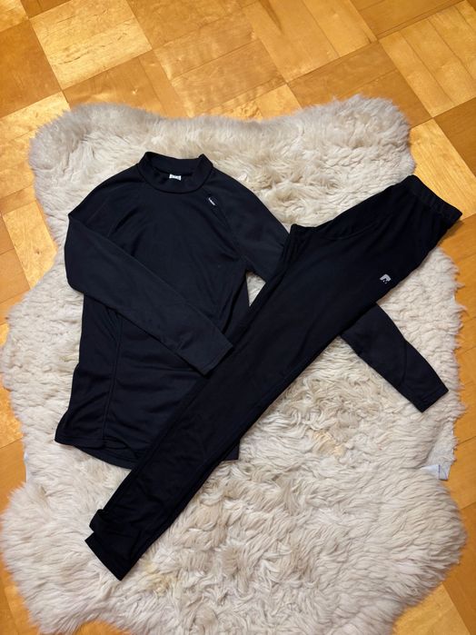 Bielizna zimowa narciarska podkoszulka leginsy zestaw XS/S/164