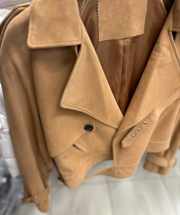 Kurtka stylowa skórzana ramoneska zamsz naturalny