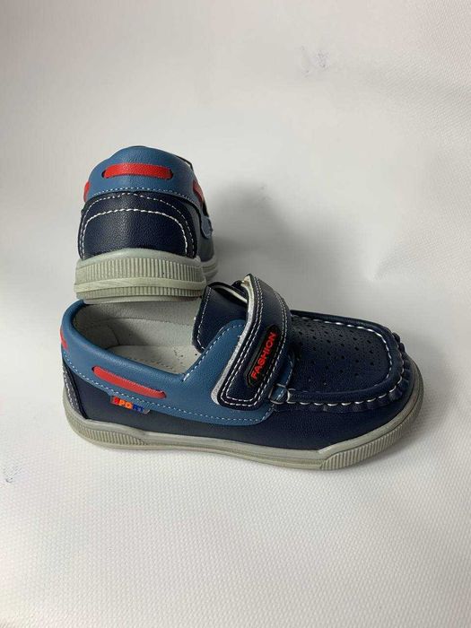 Мокасини туфлі дитячі на липучці на хлопчиків Kimboo синього Мокасины