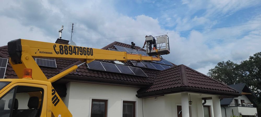 Podnośnik koszowy 22M. Wynajem, Usługi, Wycinka drzew