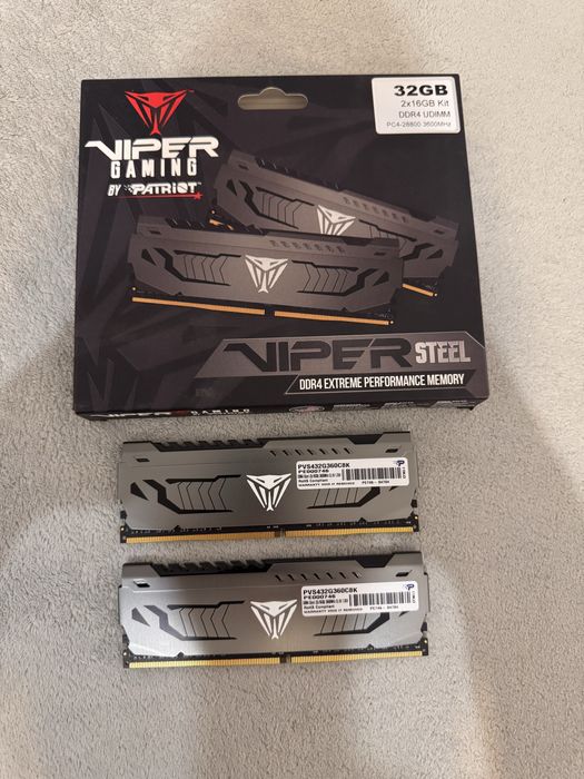 Ram Patriot Viper Steel 32gb 2x16gb DDR4 3600Mhz