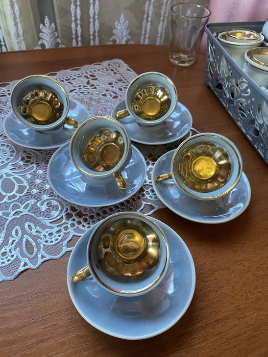 сервиз радуга с позолотою всередині