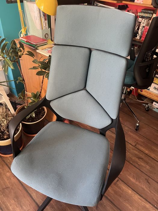 Fotel biurowy szaro-zielony