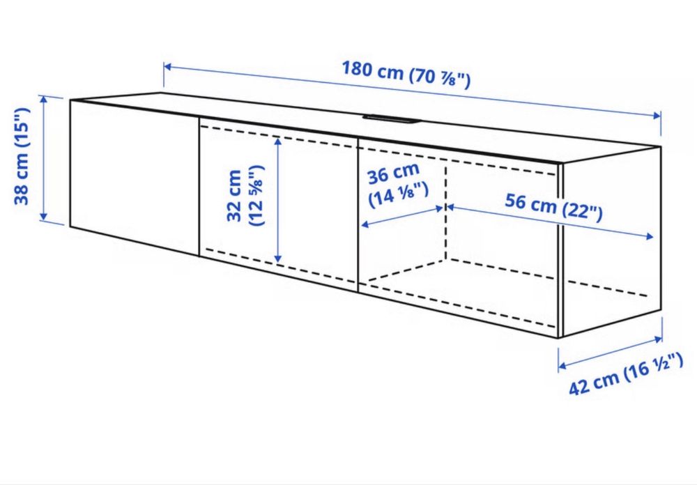 Szafka RTV na złotych nogach