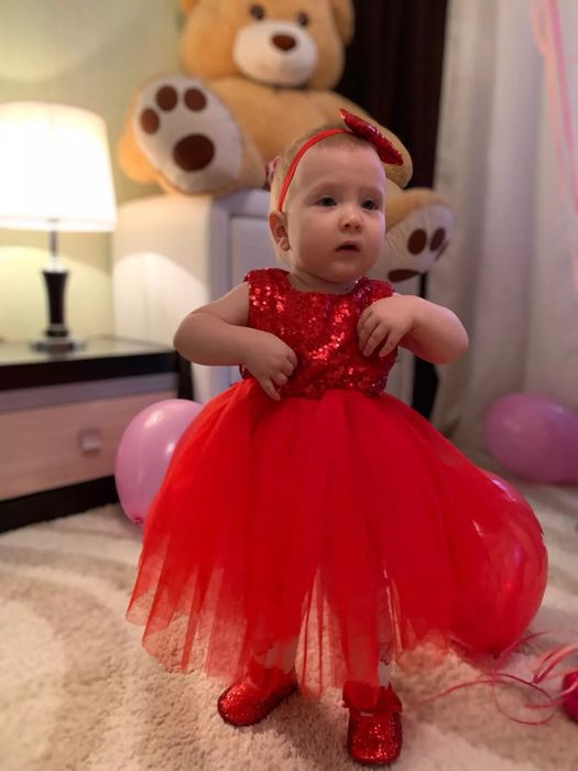 Плаття червоне дитяче 86 90 92 98 на 1,5 2 3 4 роки года сукня платье