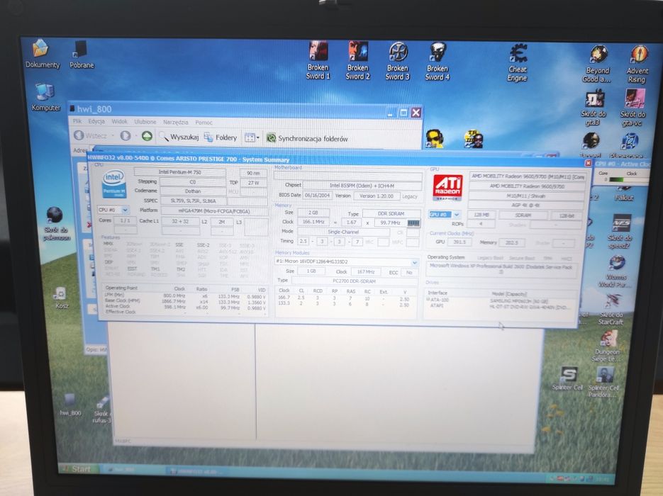Kolekcjonerski Unikat Polski Laptop ARISTO Prestige 700