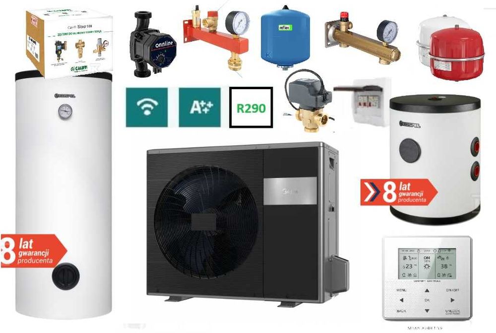 Zestaw do SAMODZIELNEGO Montażu Pompa ciepła MIDEA ARCTIC 8kW R290 7GW