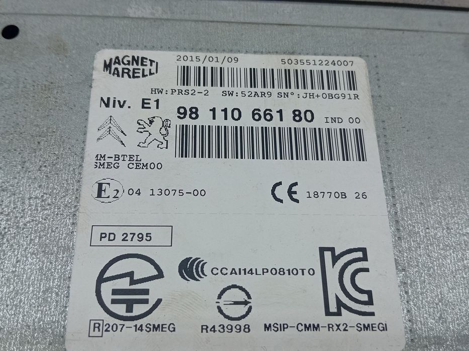 Rádio / auto-rádio PEUGEOT 2008 I (CU_)