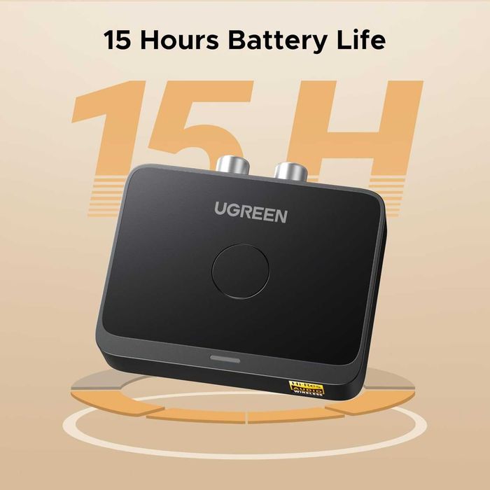UGREEN Bluetooth 6.0 адаптер LDAC Hi-Fi 3.5 mm 2 RCA 15 час Гарантия!