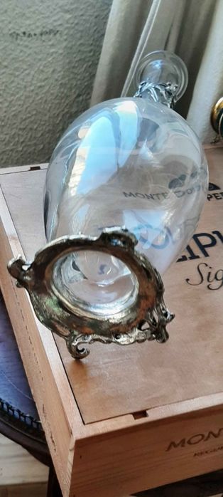 Jarra de água vintage UNICA em vidro e estanho (1820)