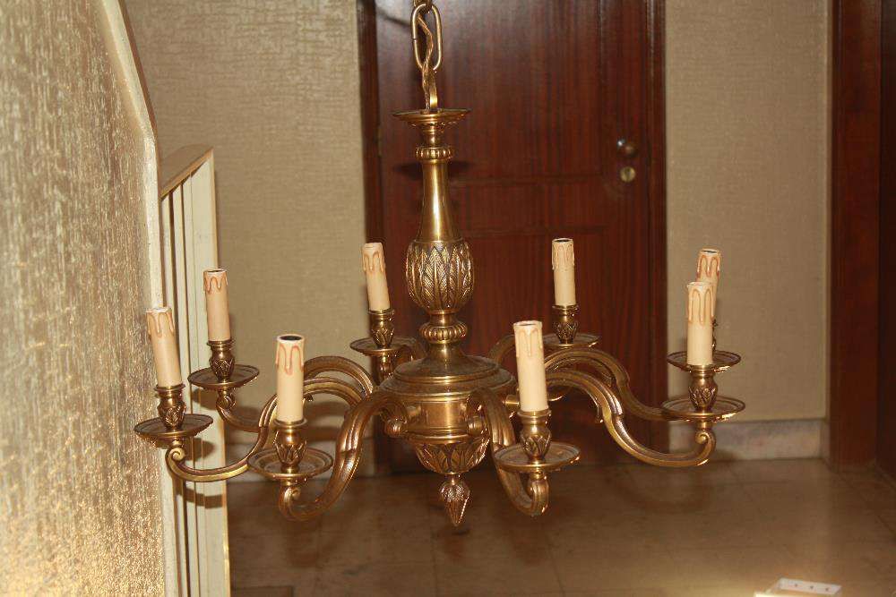 Candeeiro lustre em bronze maciço