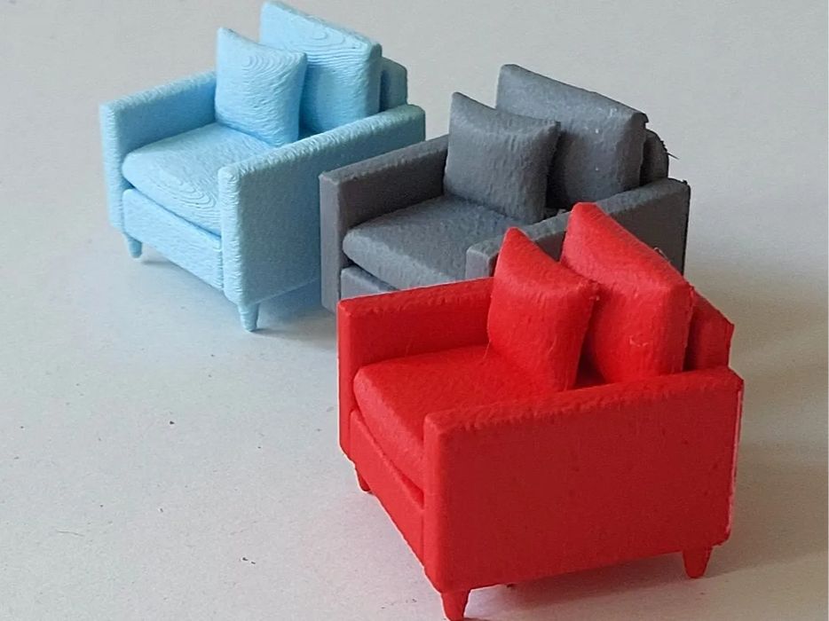 Miniatura Cadeira Miha para Casa de Bonecas ou Maquetes