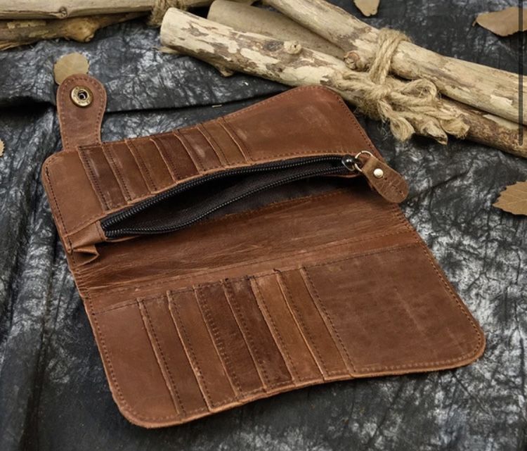 Carteira Cabedal Motard com Corrente Biker Harley- Davidson