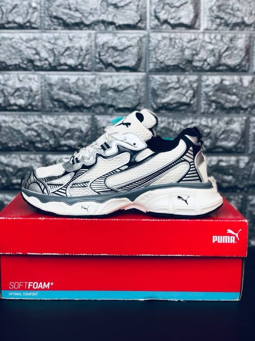 Мужские дышащие кросивки пума  / Красовки мужские лето 2026 puma extos axis / мужские кросовки пума кожа / сетка