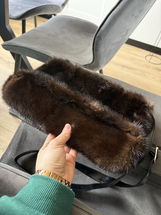 Luksusowa torebka torba z futra norki naturalne