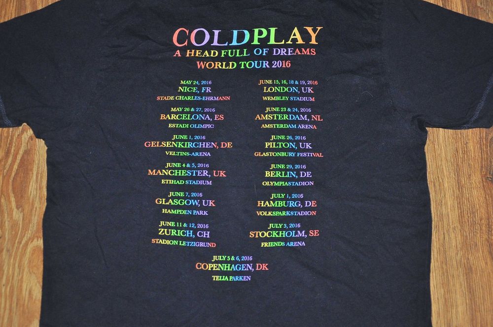 COLDPLAY - A Head Full Of Dreams TOUR 2016 - koszulka rozm.S