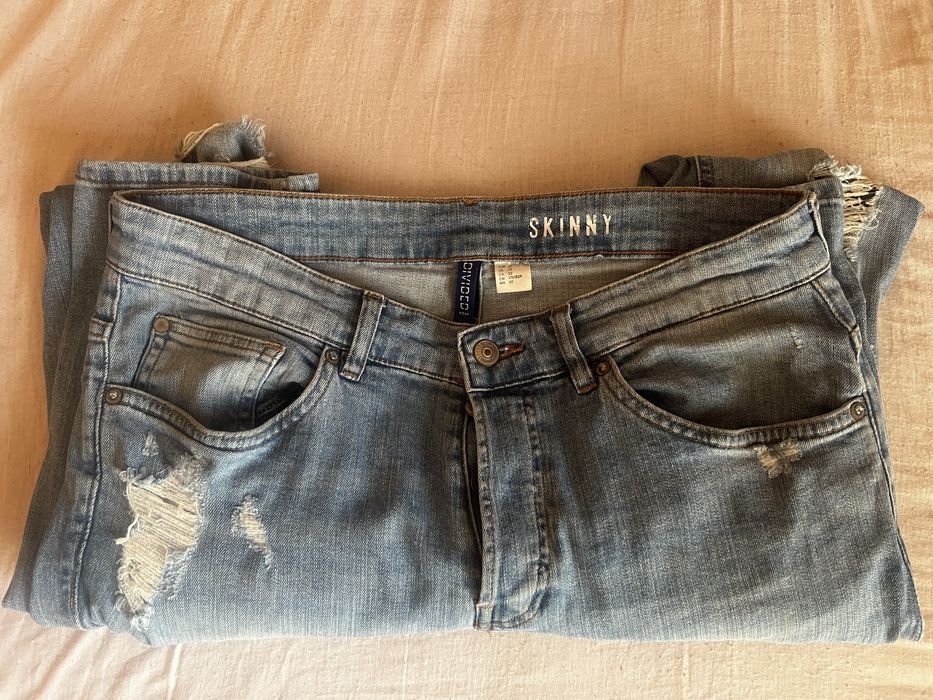Spodnie HM Skinny 32 Jeansy męskie super stan dziury