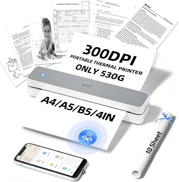 Портативний бездротовий принтер iDPRT MT610 , термопринтер Bluetooth на А4 для подорожей, малогабаритний